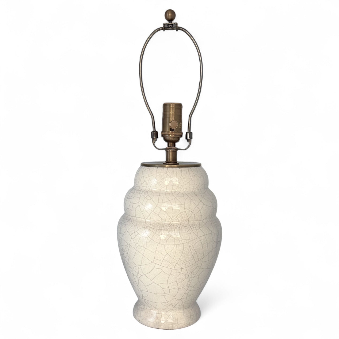 White Crackled Glazed Table Lamp