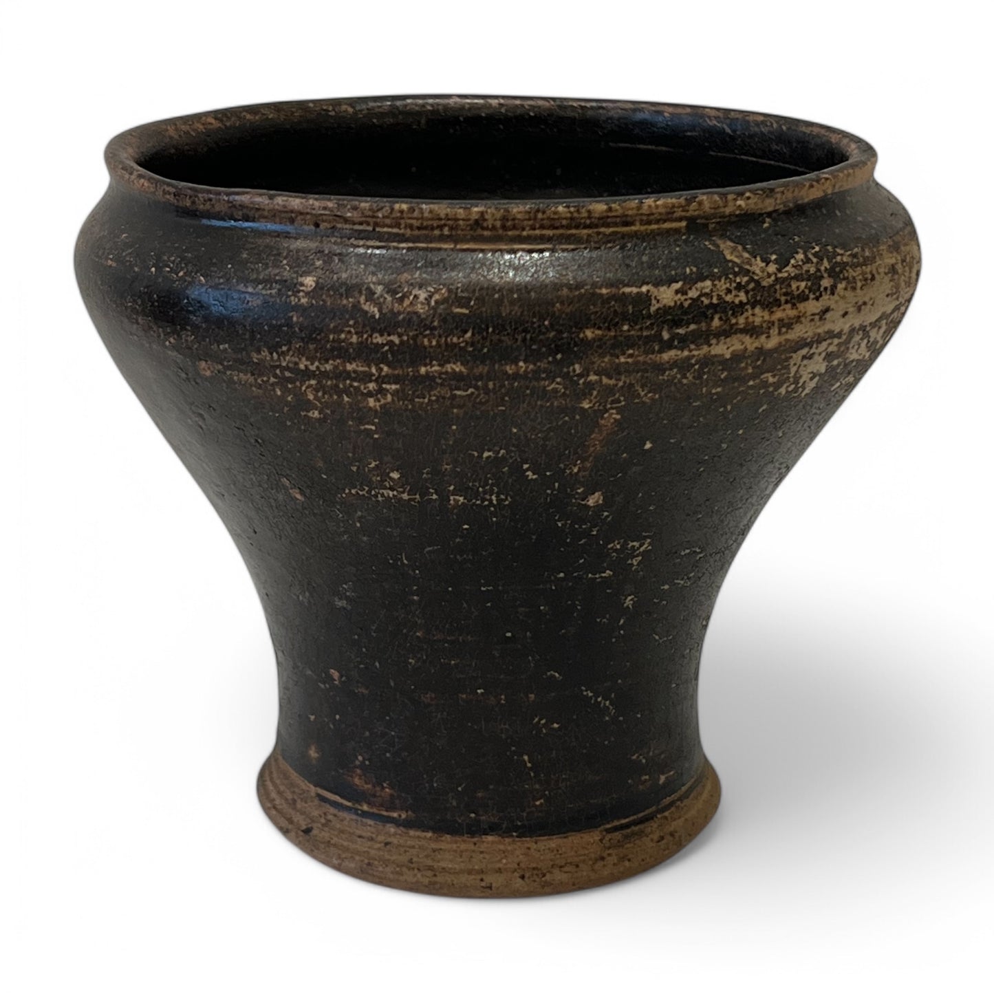 Rustic Black Stoneware Vase