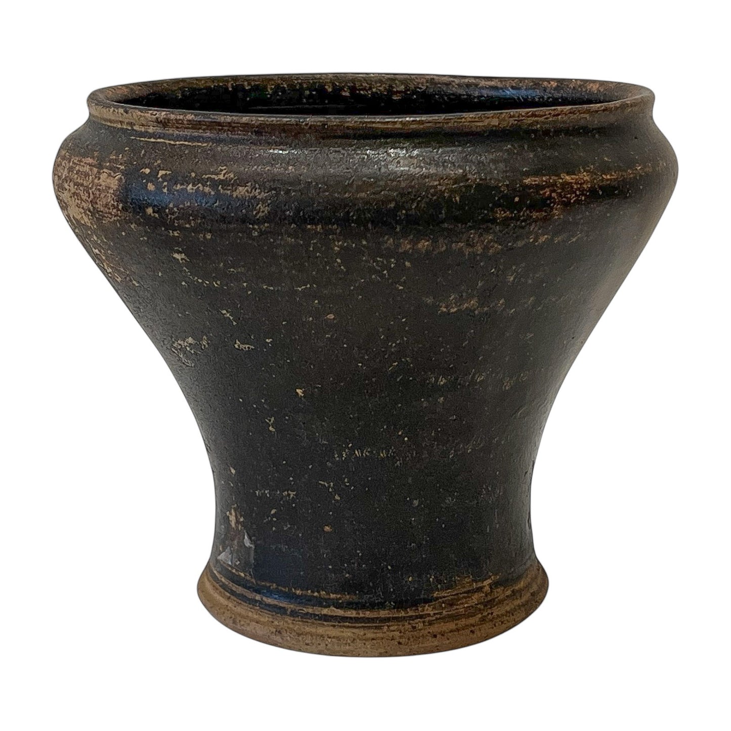Rustic Black Stoneware Vase