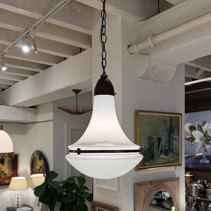 Set of Three Opaline Pendant Lights