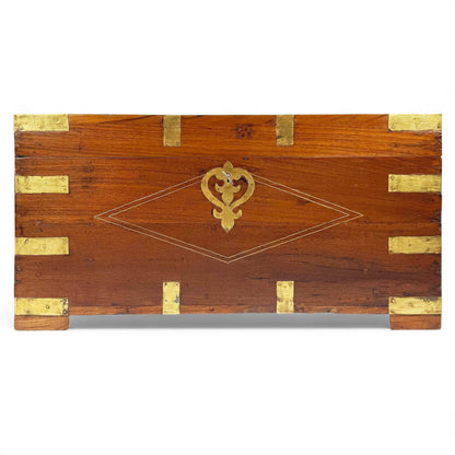 Anglo Indian Teak and Brass Trunk, 19th Century