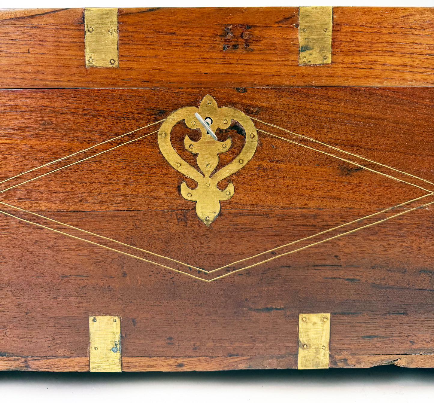 Anglo Indian Teak and Brass Trunk, 19th Century