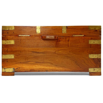 Anglo Indian Teak and Brass Trunk, 19th Century