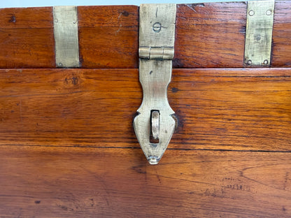 Large Teak and Brass Anglo-Indian Trunk, 19th Century