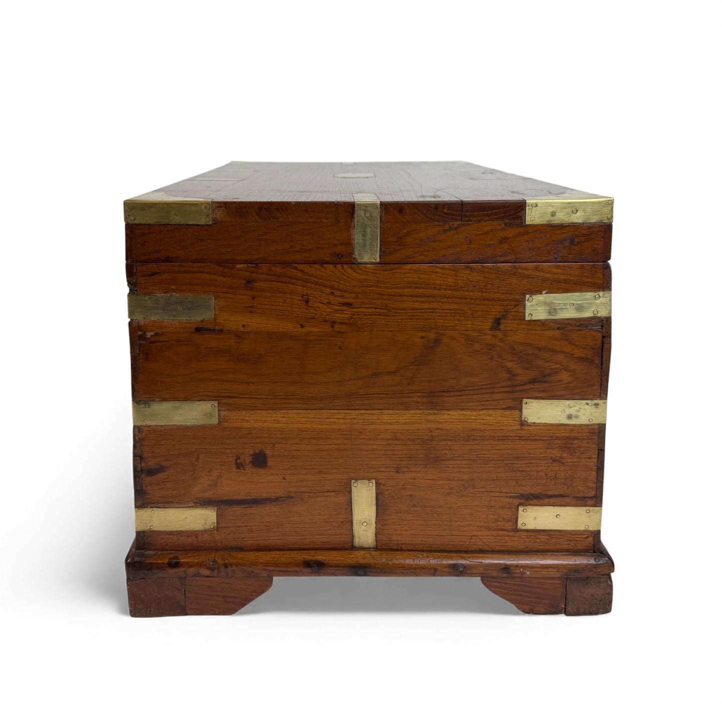 Large Teak and Brass Anglo-Indian Trunk, 19th Century