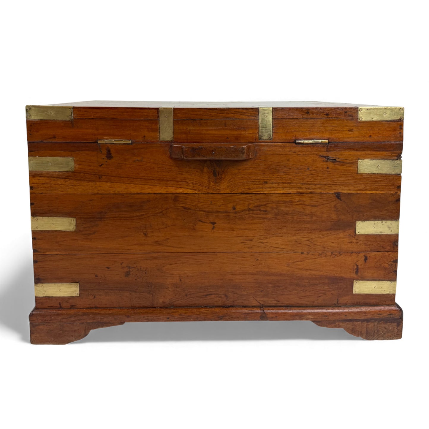 Large Teak and Brass Anglo-Indian Trunk, 19th Century