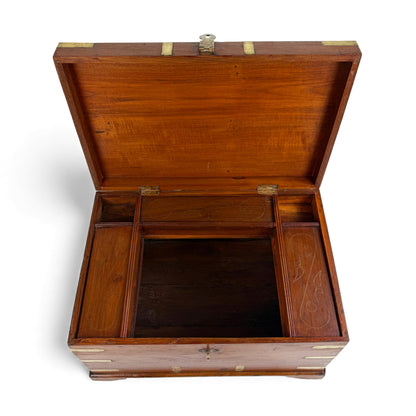 Large Teak and Brass Anglo-Indian Trunk, 19th Century