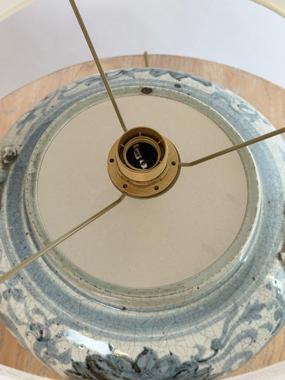 Blue and White Crackle Glazed Table Lamp