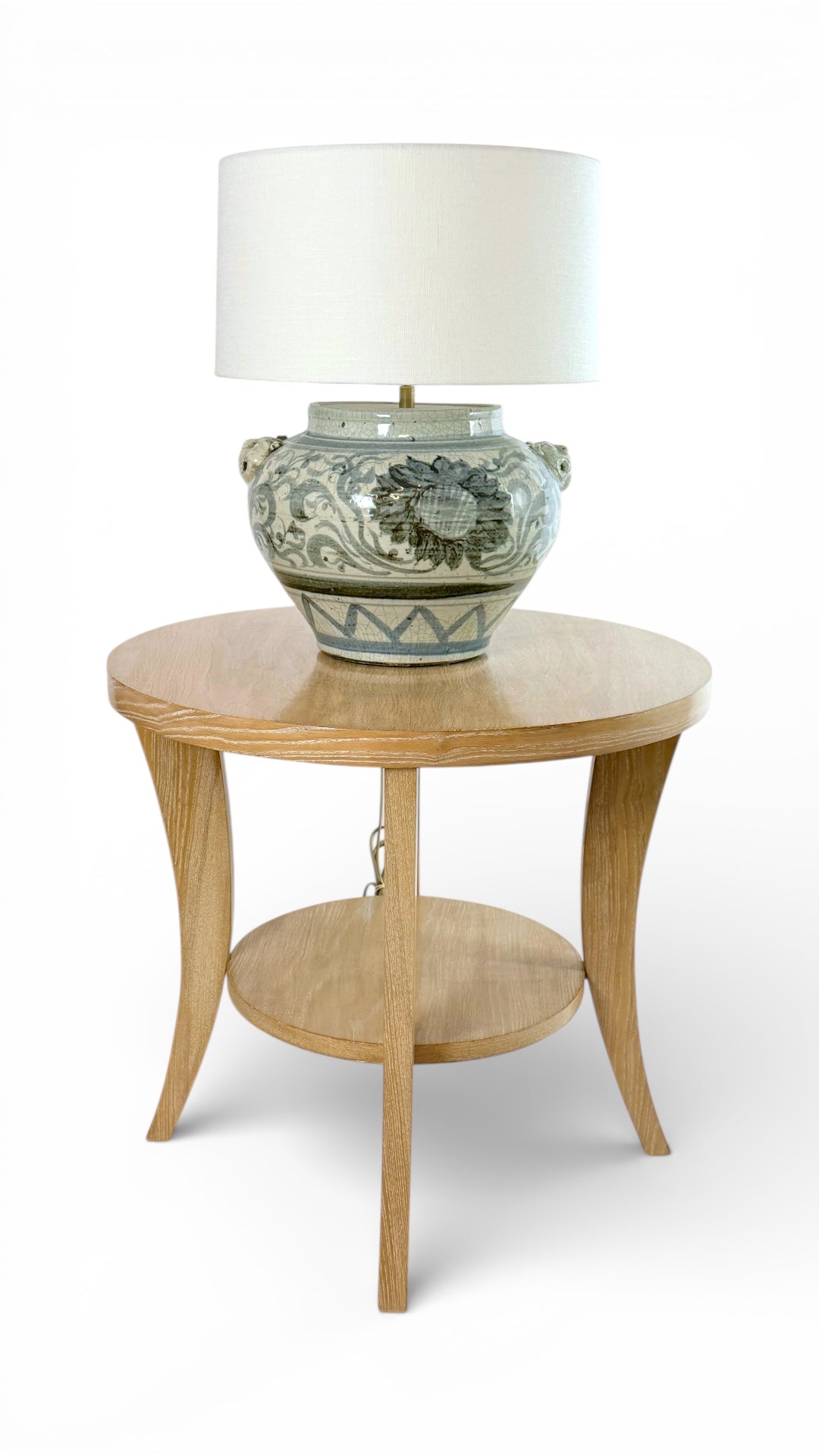 Blue and White Crackle Glazed Table Lamp