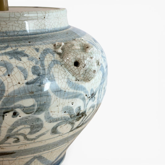 Blue and White Crackle Glazed Table Lamp