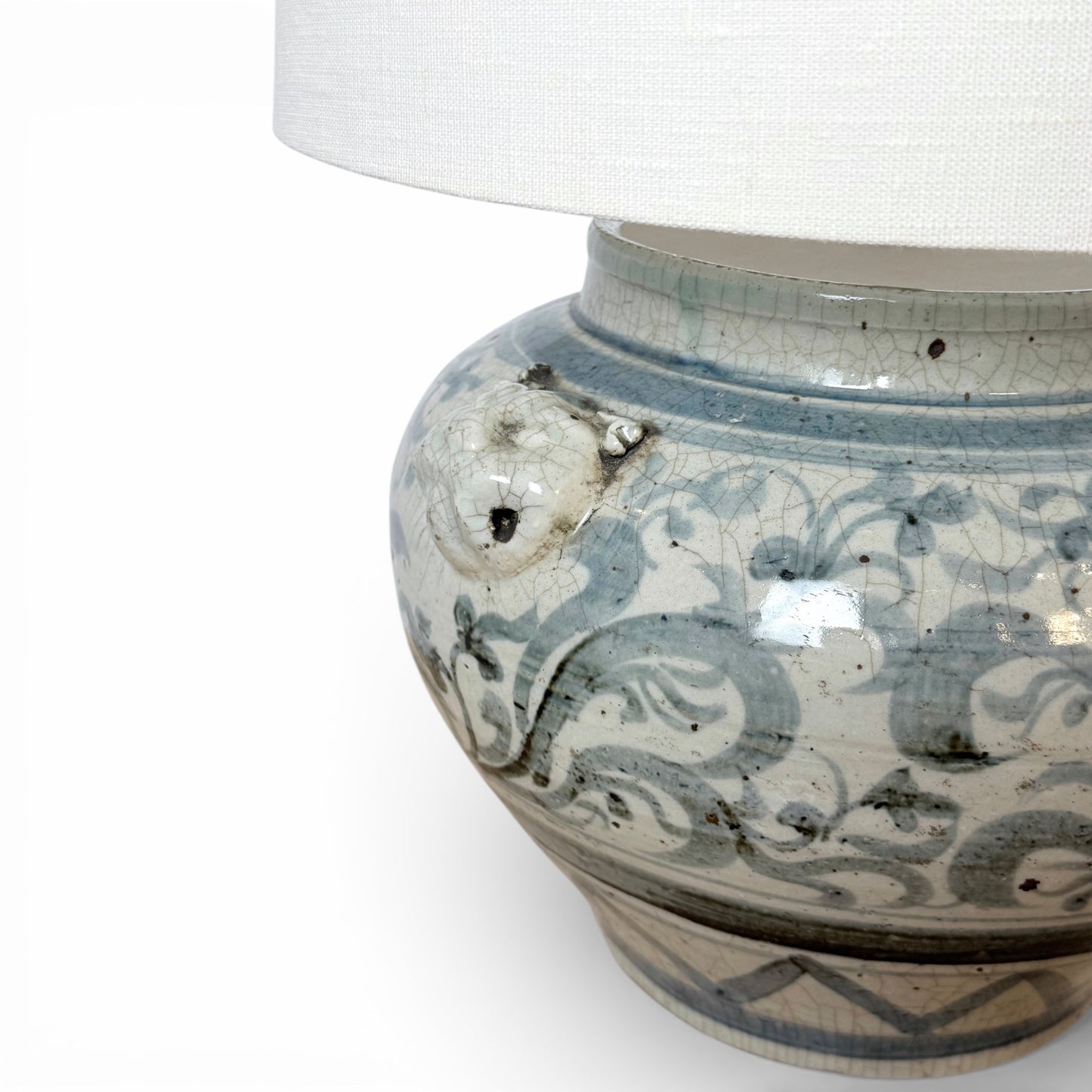 Blue and White Crackle Glazed Table Lamp