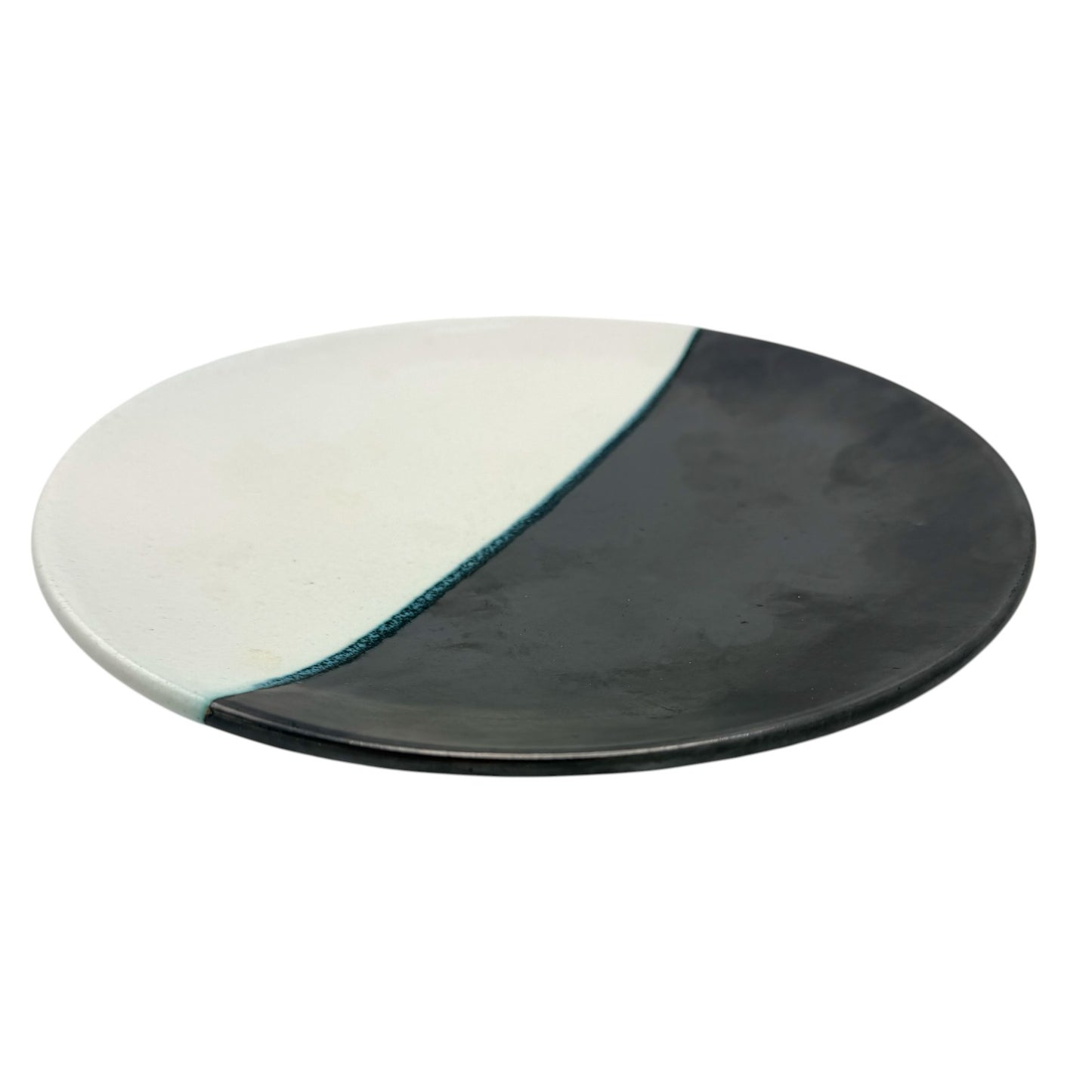 Plate, Black, White Green