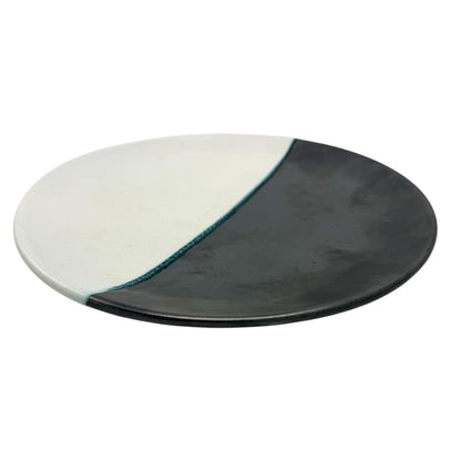 Plate, Black, White Green