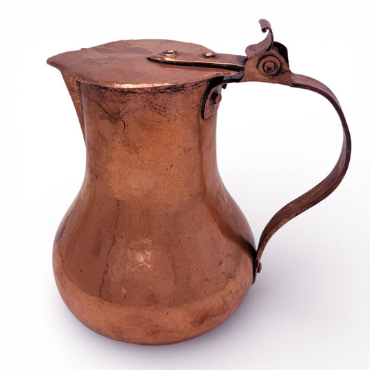 Shaped Hammered Copper Pitcher