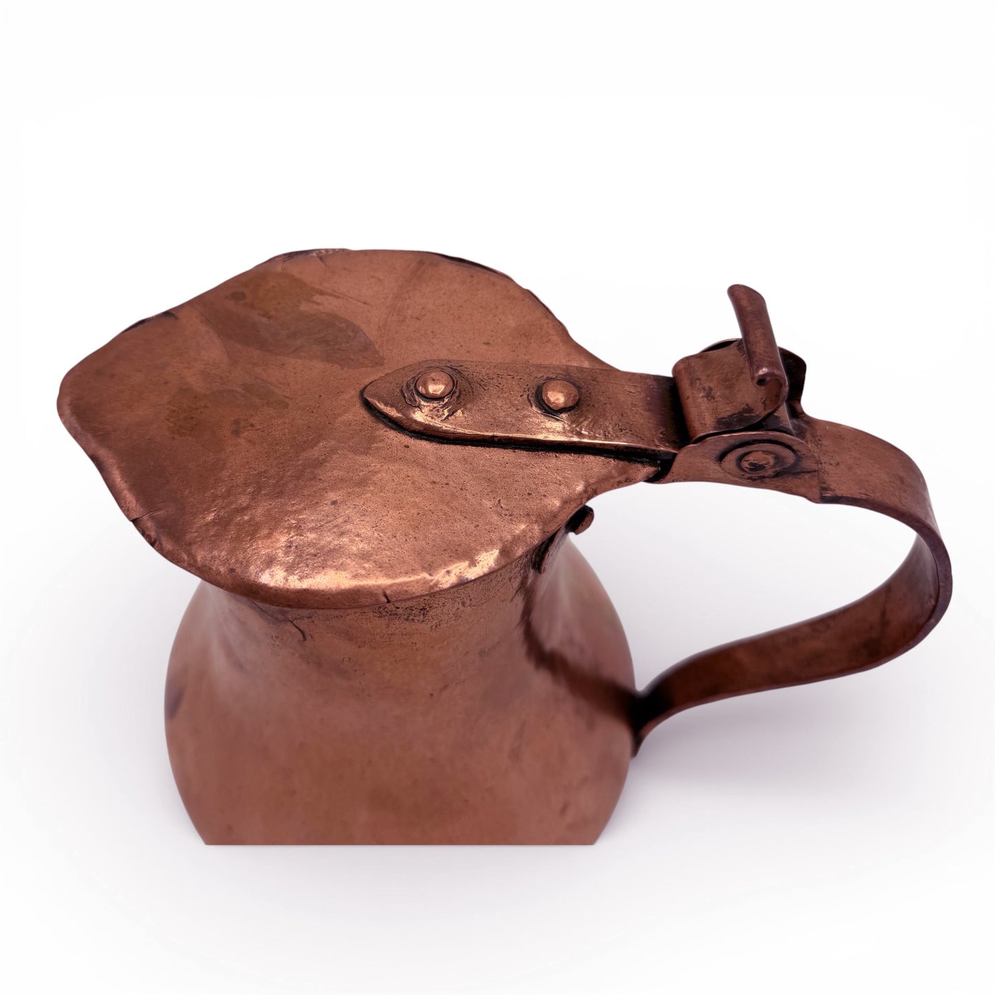 Shaped Hammered Copper Pitcher