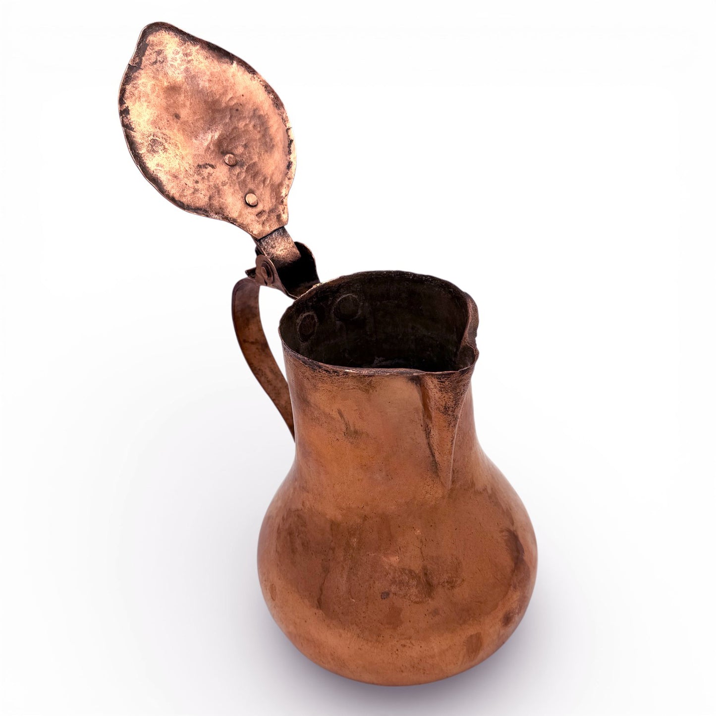 Shaped Hammered Copper Pitcher