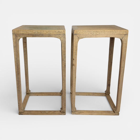 Pair of Light Wood Pedestals
