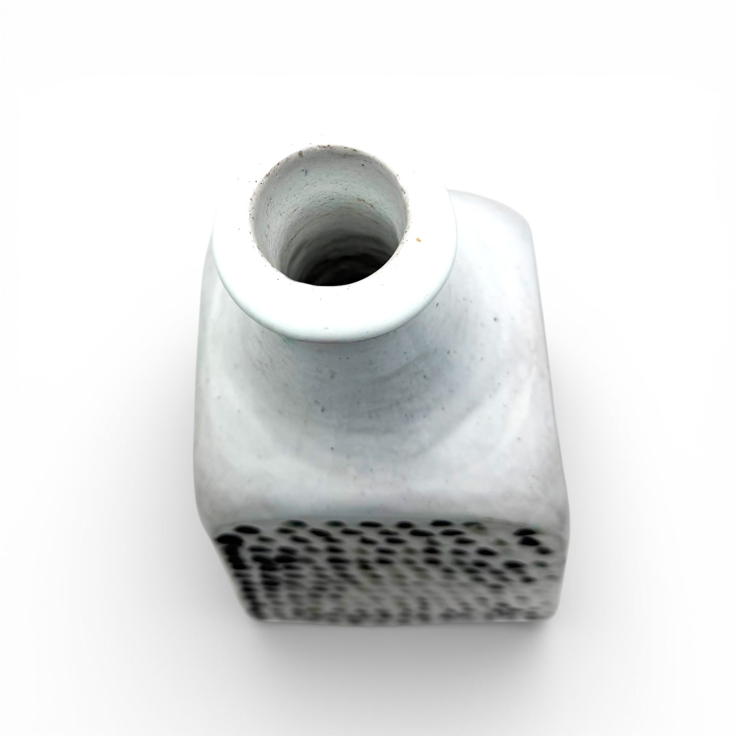 White Glazed and Incised Bottle Vase, 1970s