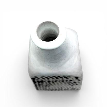 White Glazed and Incised Bottle Vase, 1970s