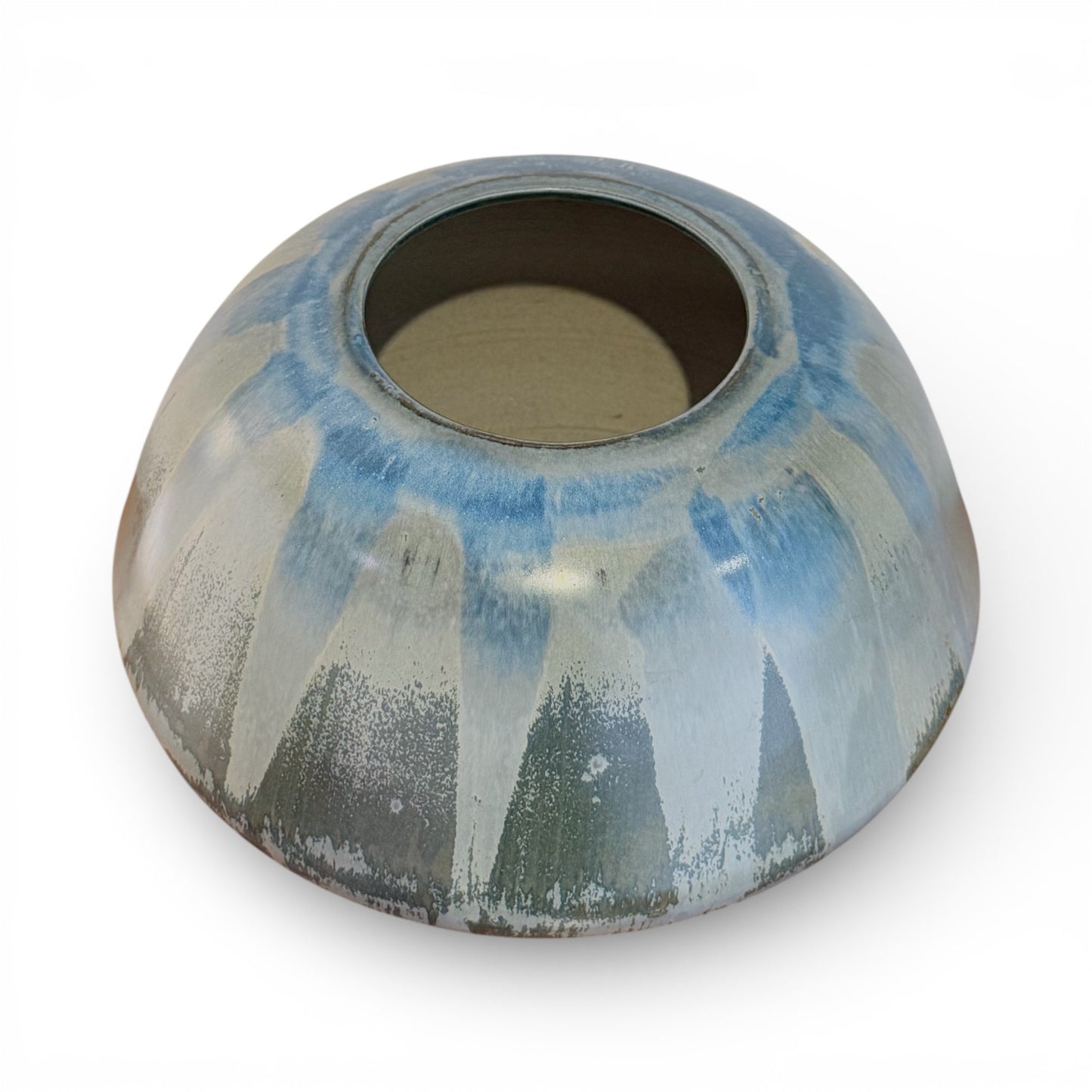 LIght Blue and Green Ceramic Vase