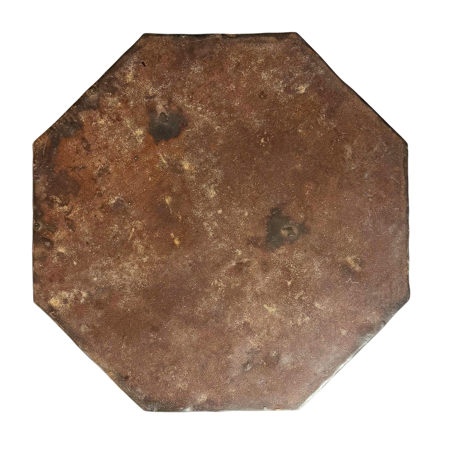 Octagonal Metal Table with Acid Wash Finish