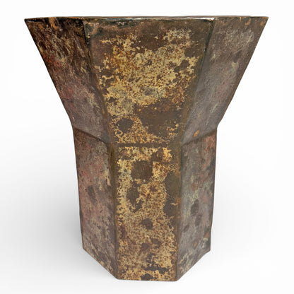 Octagonal Metal Table with Acid Wash Finish