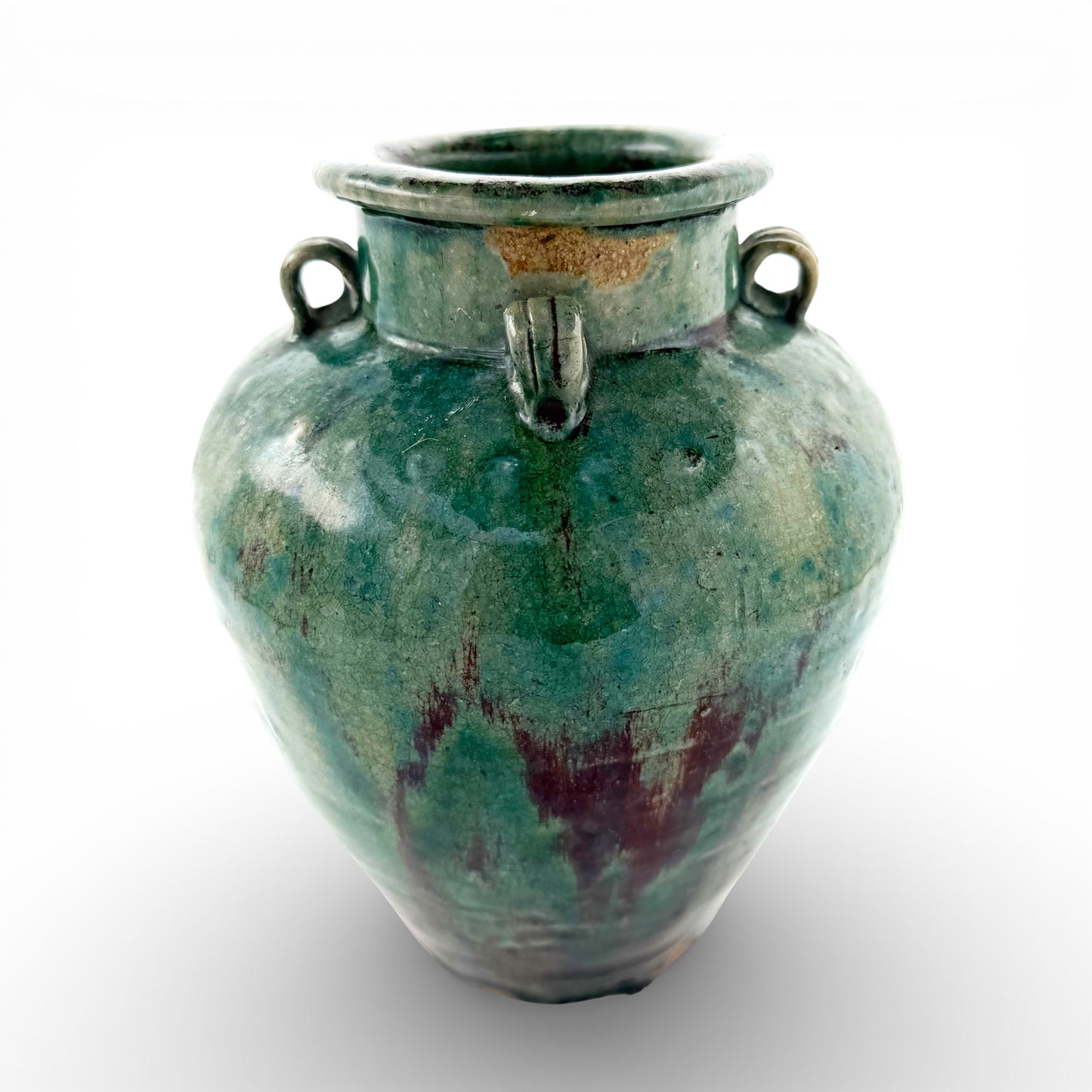 Green Drip Glazed Vase