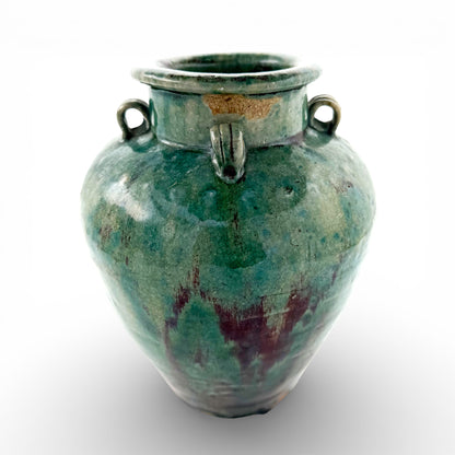 Green Drip Glazed Vase