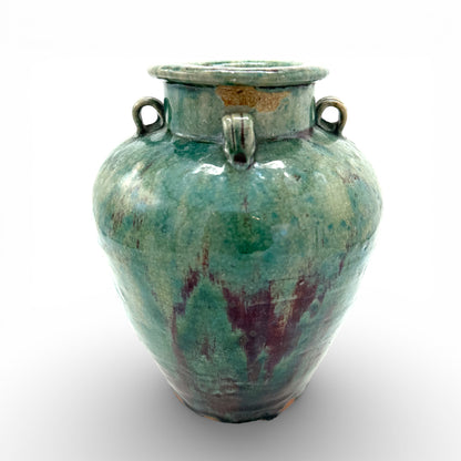 Green Drip Glazed Vase