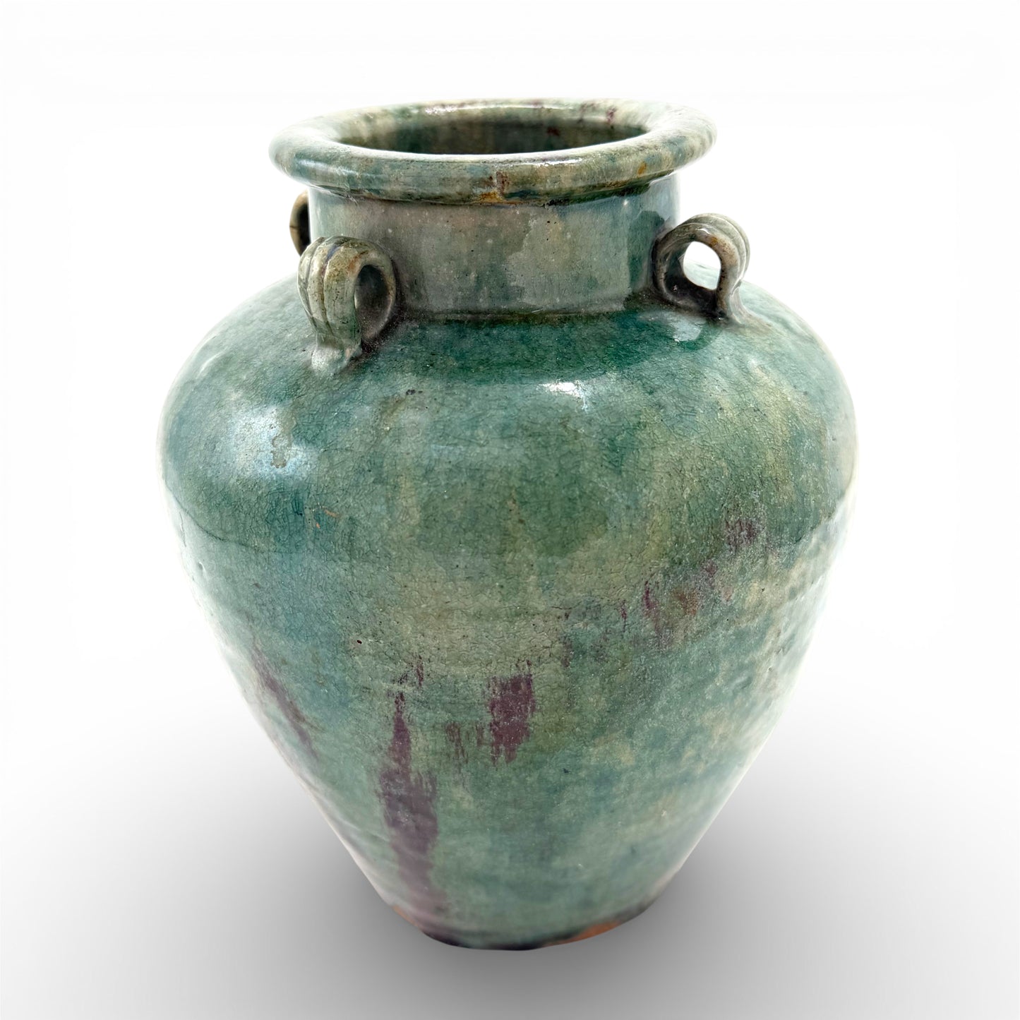 Green Drip Glazed Vase