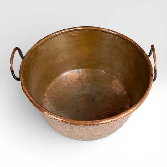 French Hammered Copper Log Holder, 19th Century