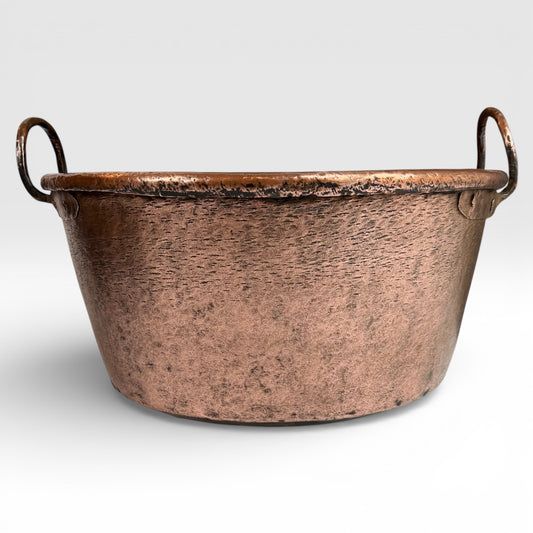 French Hammered Copper Log Holder, 19th Century