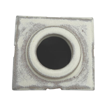 Square, Brown and White Vase