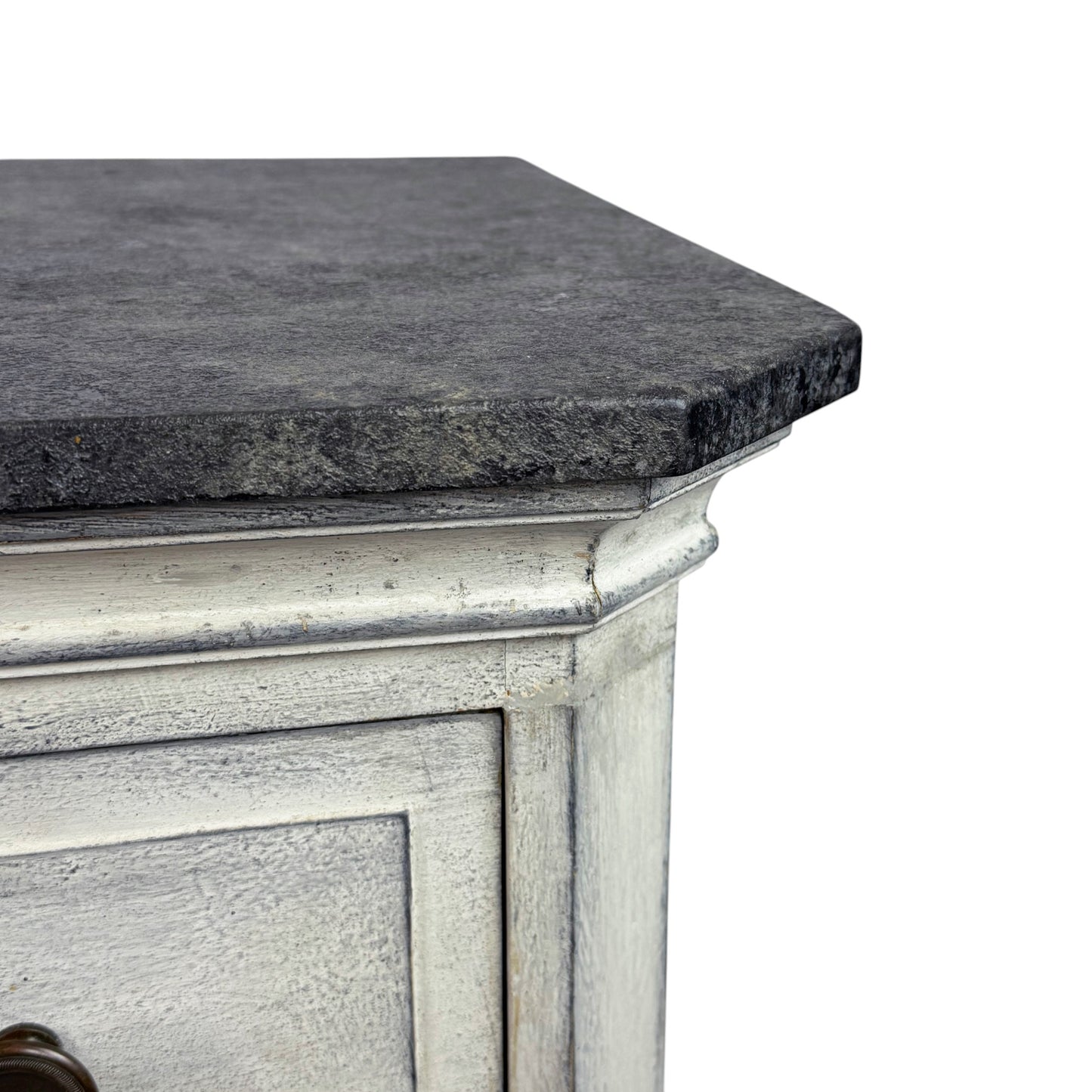 Three Drawer Gray Painted Commode