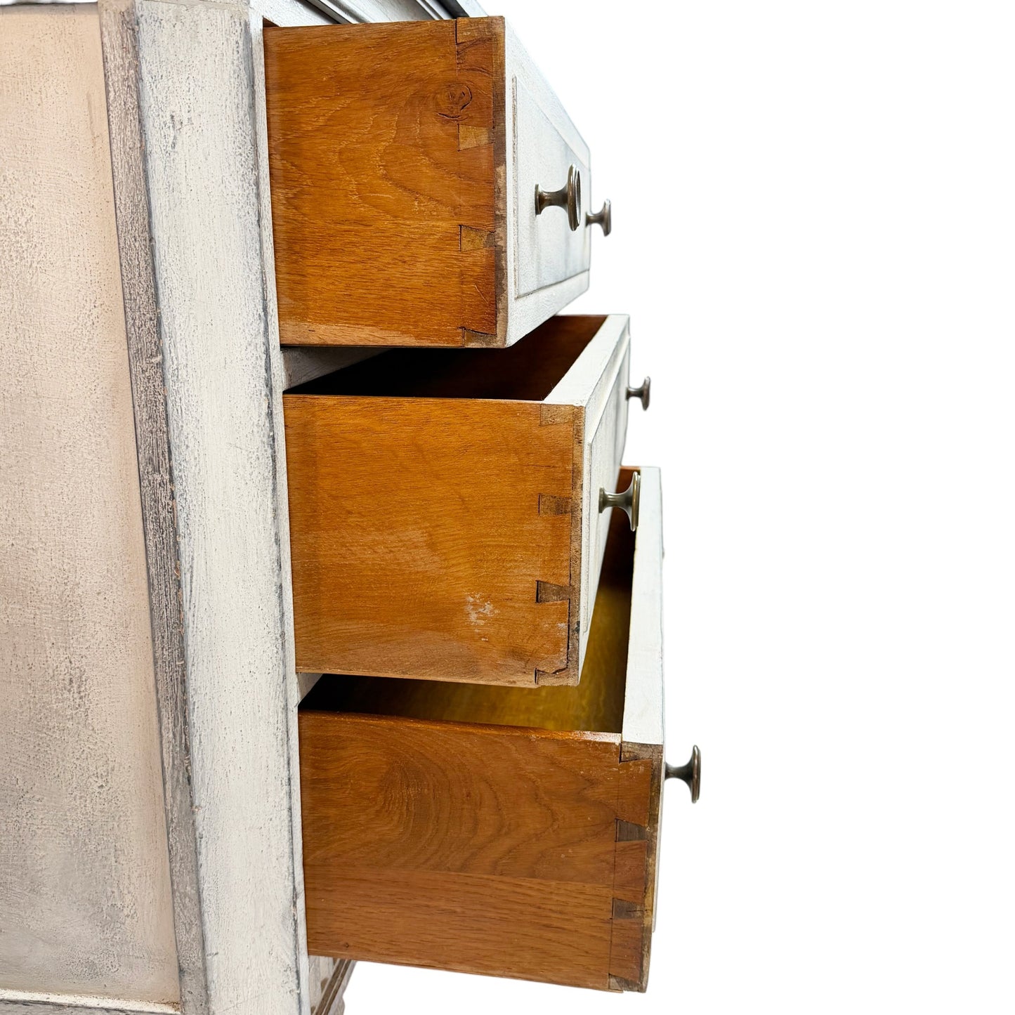 Three Drawer Gray Painted Commode