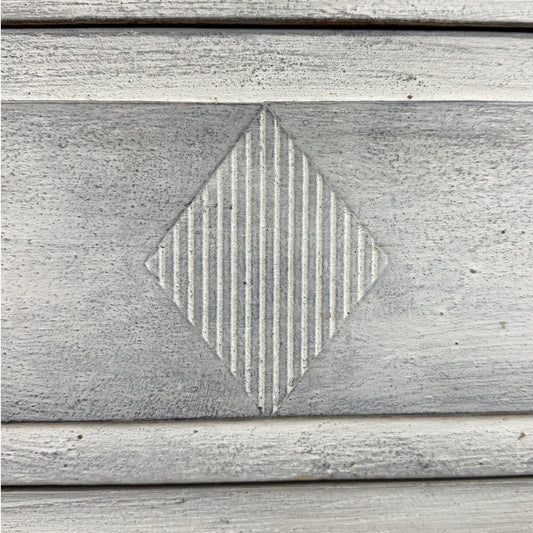 Three Drawer Gray Painted Commode