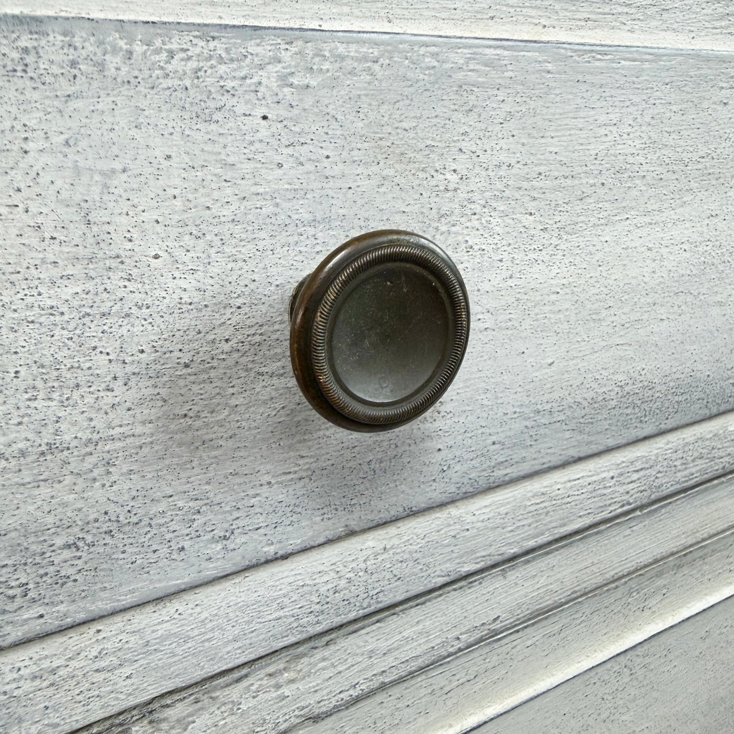 Three Drawer Gray Painted Commode