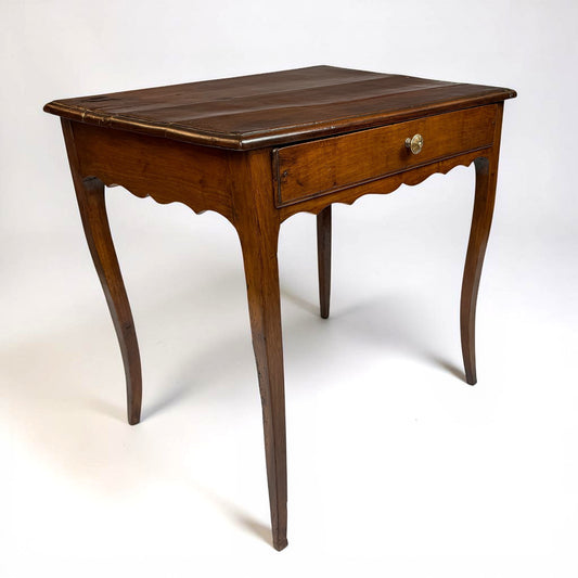 Rustic French Walnut Side Table, 18th Century