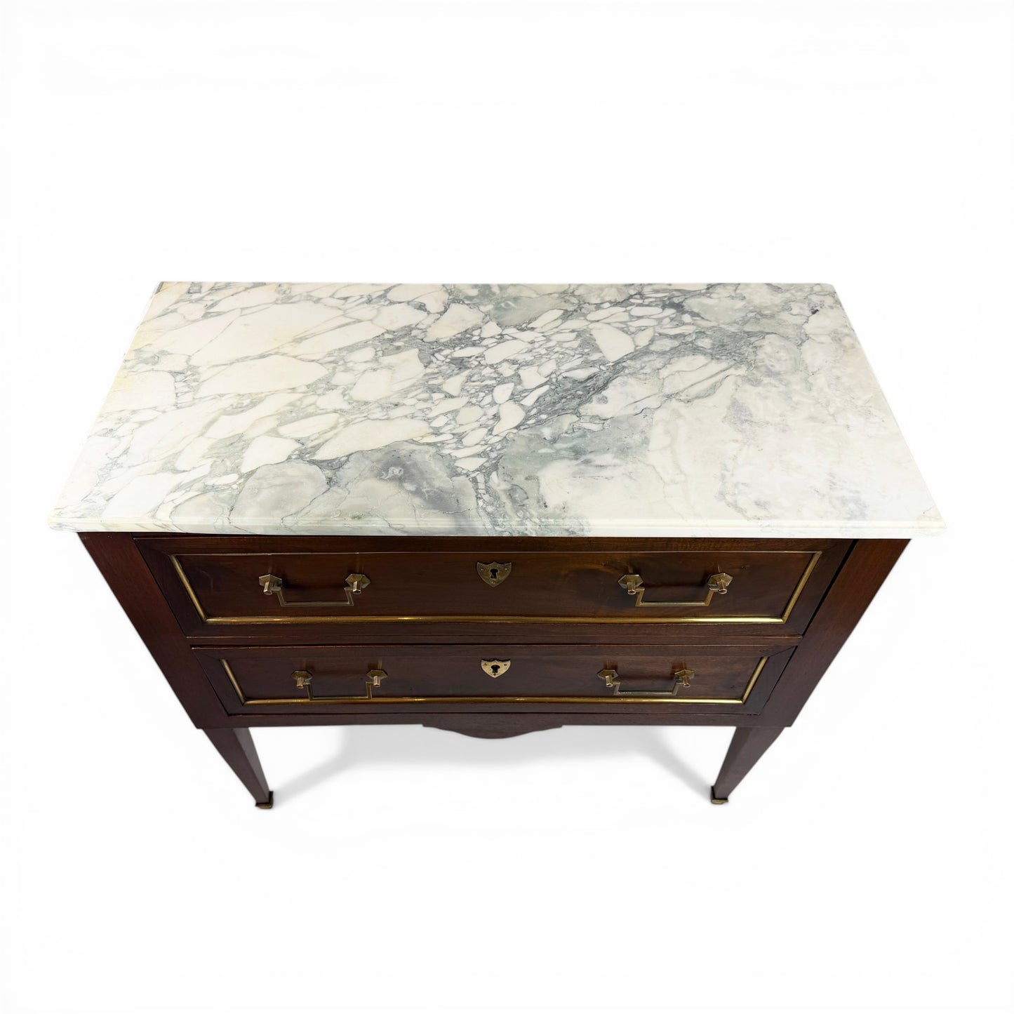 French Walnut Two-Drawer Commode, France 19th Century