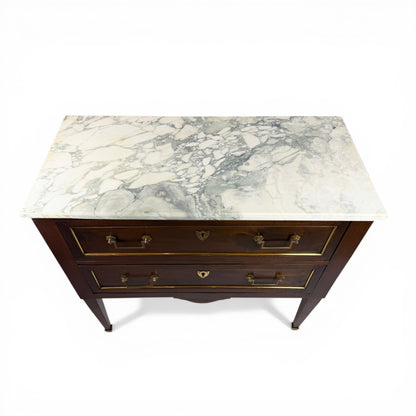 French Walnut Two-Drawer Commode, France 19th Century