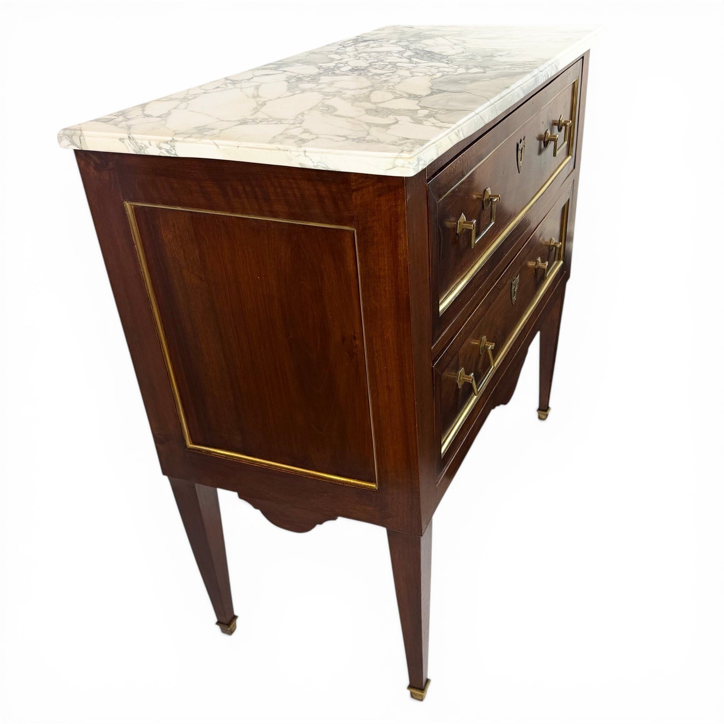 French Walnut Two-Drawer Commode, France 19th Century