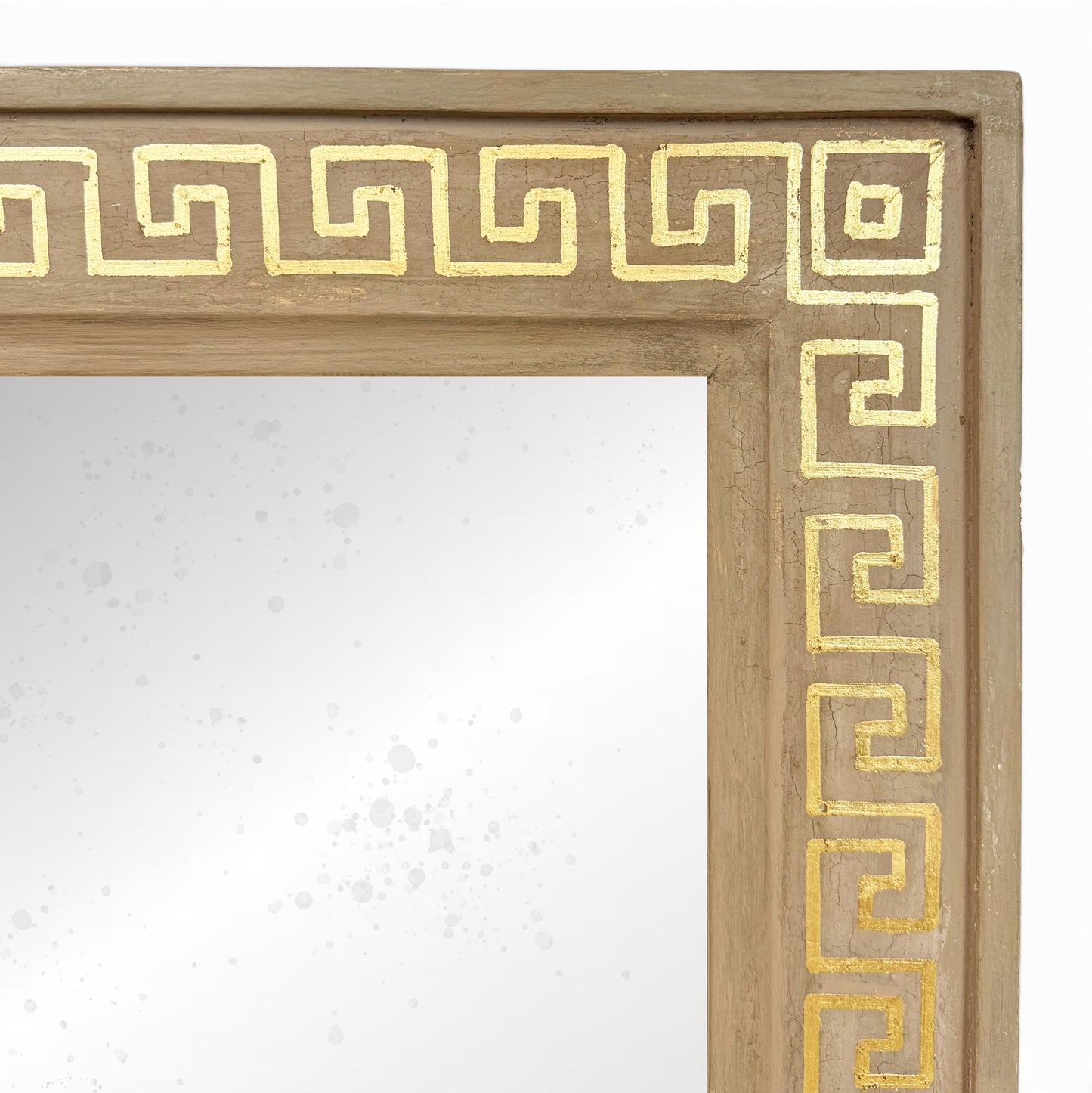 Pair of Square Mirrors with Greek Key Border, circa 1960