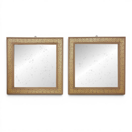 Pair of Taupe and Gold Italian Mirrors, circa 1960