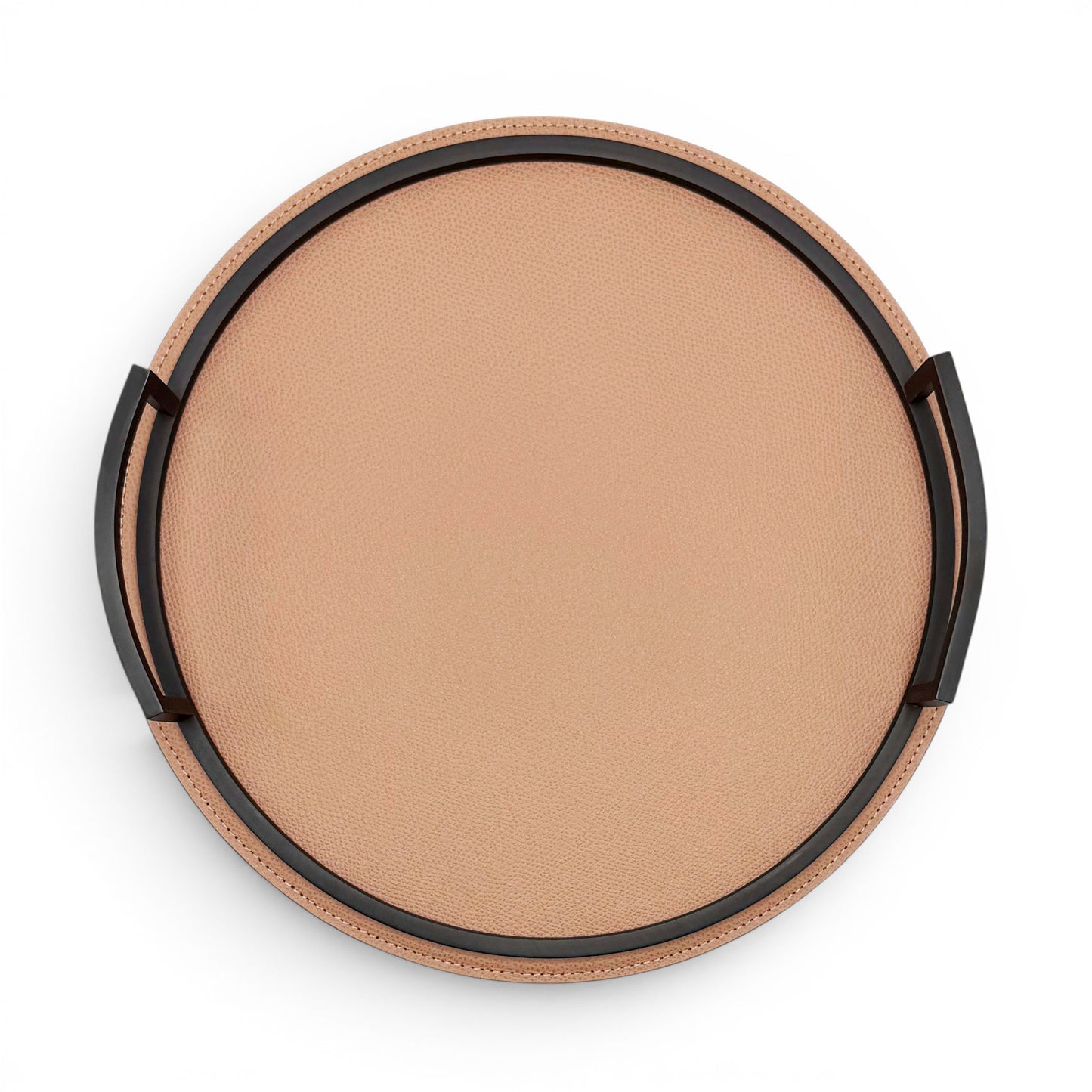Italian Leather and Bronze Metal Tray