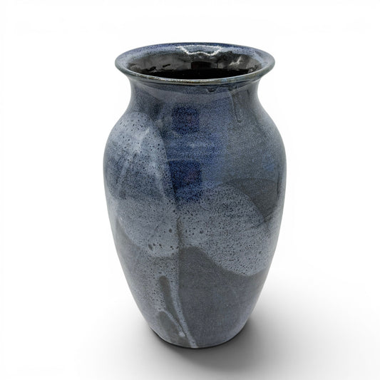 Handmade Gray/Blue Stoneware Vase