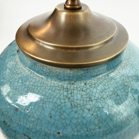 Pair of Robin’s Egg Blue Ceramic Table Lamps