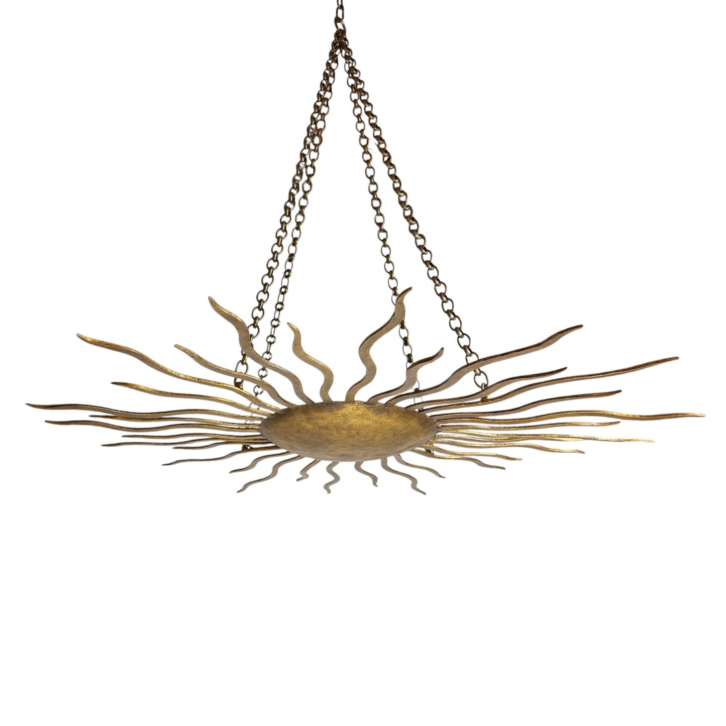 Large Spanish Gilt Iron Sunburst Pendant