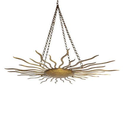 Large Spanish Gilt Iron Sunburst Pendant