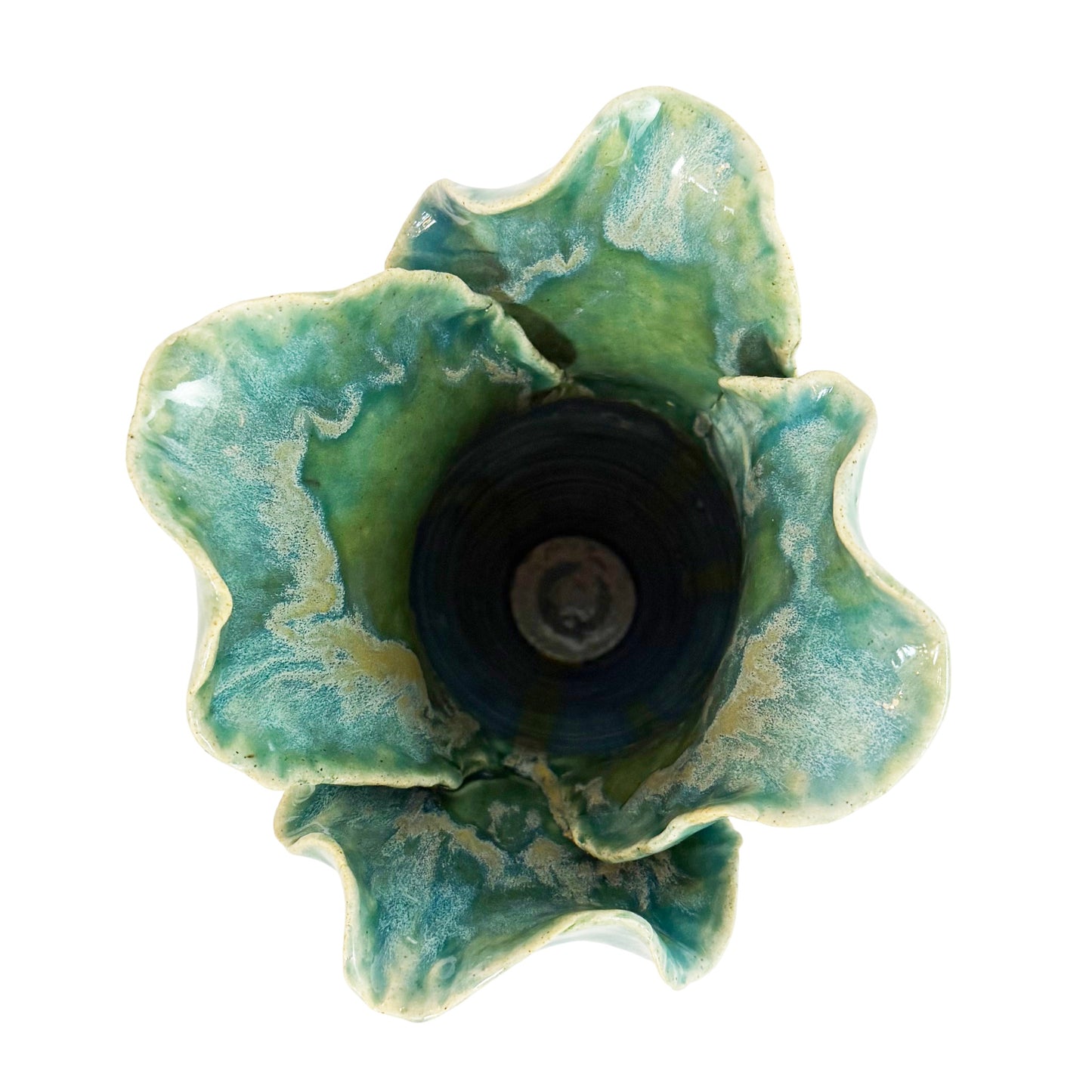 Blue and Green Leaf Vase