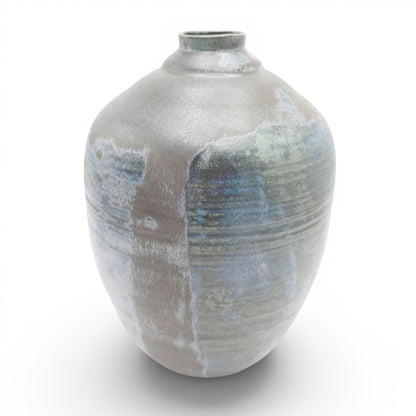 Handmade Blue and Charcoal Stoneware Vase